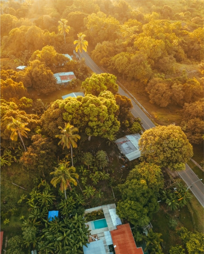 Vista aérea de Nomara en el campo
